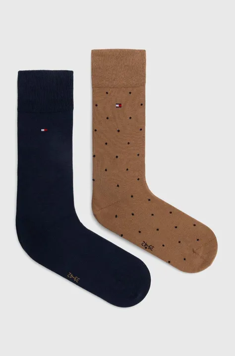 Κάλτσες Tommy Hilfiger 2-pack χρώμα: καφέ