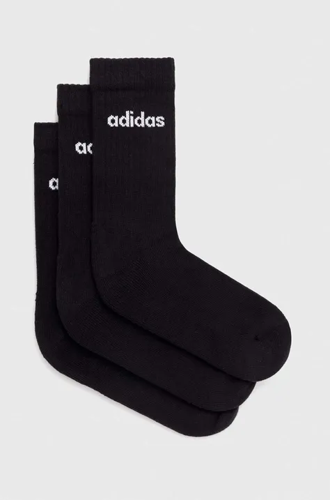 Ponožky adidas 3-pack pánské, černá barva, IC1301
