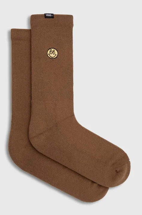 Ponožky Vans pánske, hnedá farba