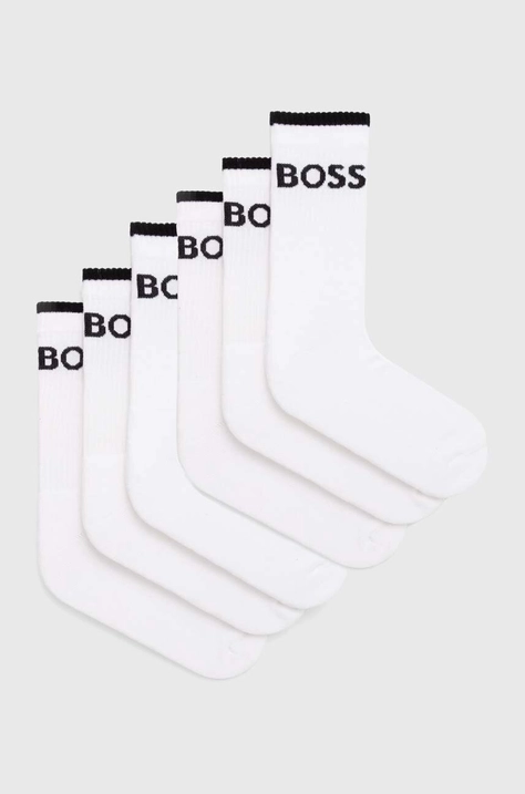 BOSS șosete 6-pack bărbați, culoarea alb 50510168