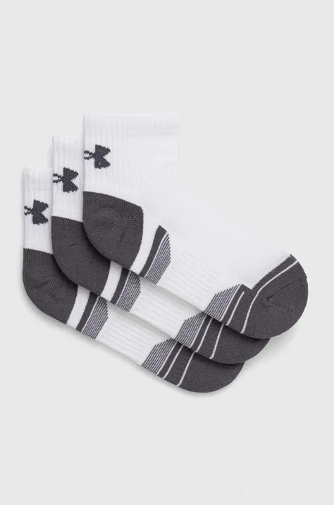 Ponožky Under Armour 3-pak pánske, biela farba, 1379528