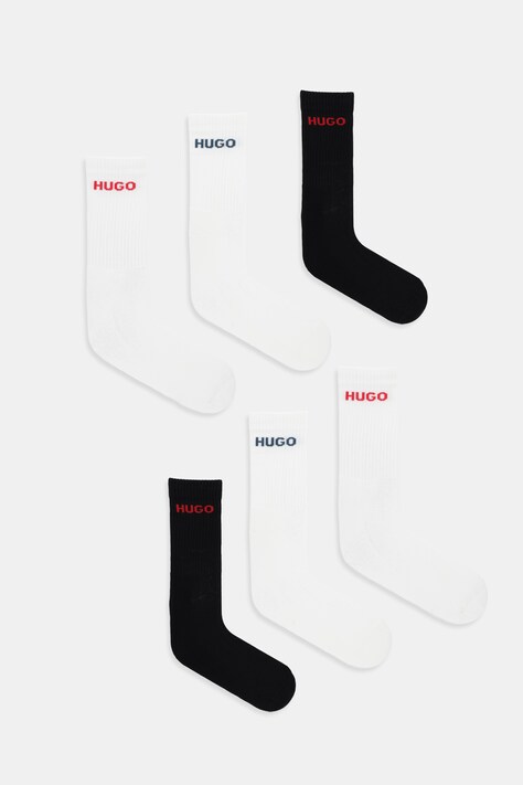 HUGO skarpetki 6P QS RIB LOGO CC 6-pack kolor biały 50510187