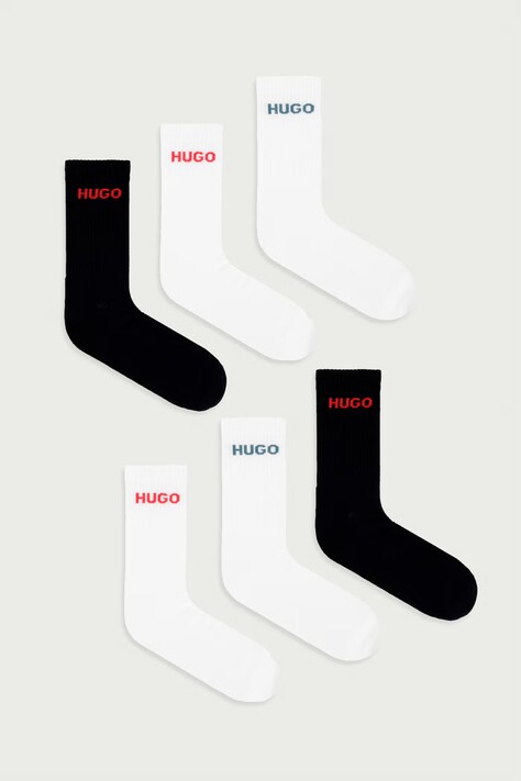 HUGO Носки для мужчин с хлопком 6P QS RIB LOGO CC 6 шт. мультиколор 50510187