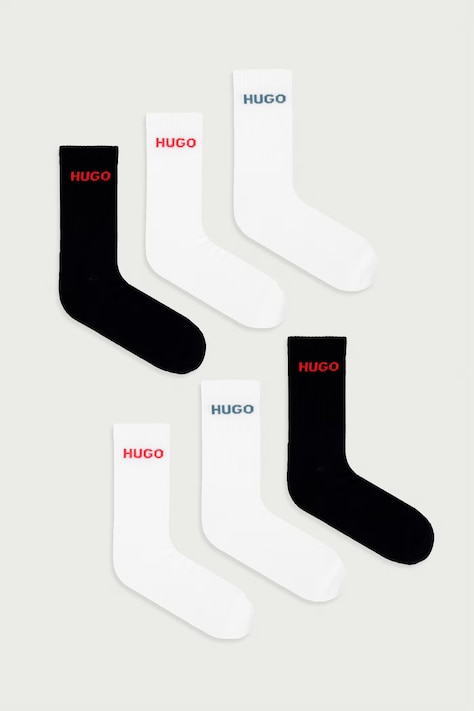 HUGO Ponožky pánske s bavlnou 6P QS RIB LOGO CC 6-pak viacfarebné 50510187