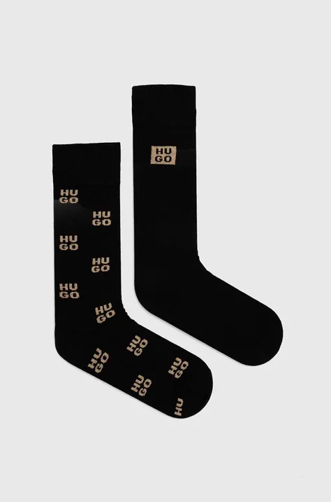Шкарпетки HUGO 2-pack чоловічі колір чорний