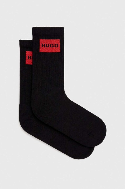 HUGO șosete 2-pack bărbați, culoarea negru 50510640