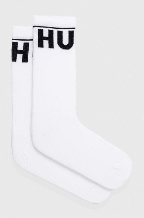 HUGO șosete 2-pack bărbați, culoarea alb 50510647
