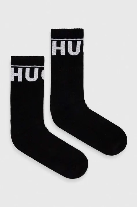 Čarape HUGO 2-pack za muškarce, boja: crna, 50510647