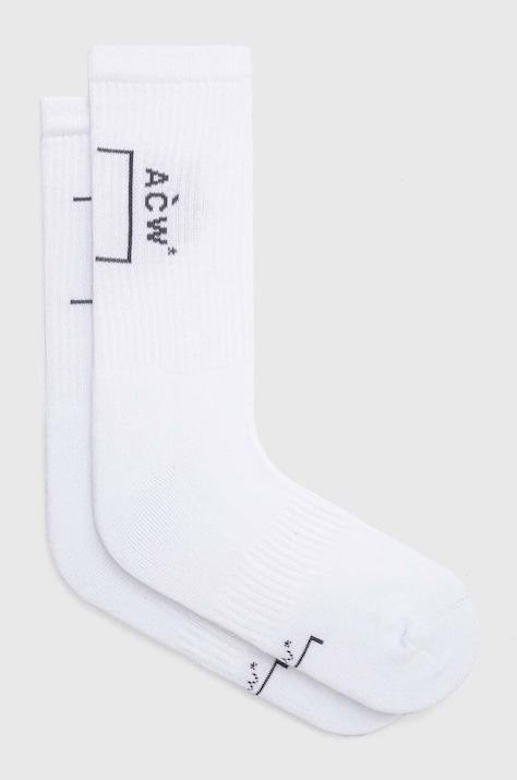 A-COLD-WALL* skarpetki BRACKET SOCK męskie kolor biały ACWMSK034C