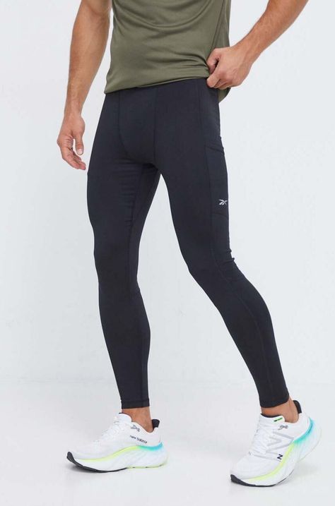 Κολάν για τρέξιμο Reebok Run Base Layer χρώμα: μαύρο