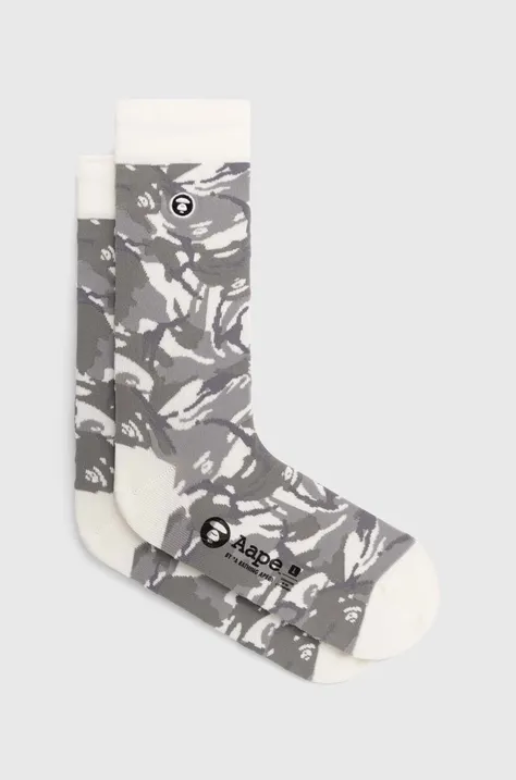 Ponožky AAPE Basic Camo pánské, bílá barva, ASO4293