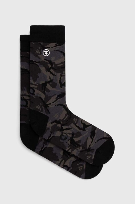 AAPE sosete Basic Camo barbati, culoarea negru, ASO4293