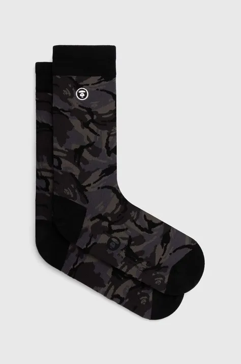 Ponožky AAPE Basic Camo pánske, čierna farba, ASO4293