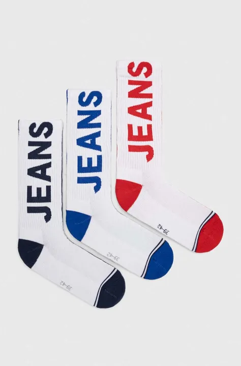 Κάλτσες Tommy Jeans 3-pack χρώμα: άσπρο