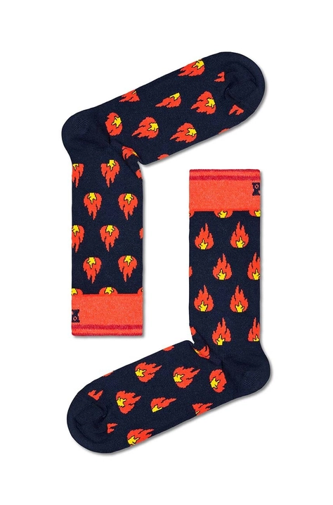 Ponožky Happy Socks Flames Sock tmavomodrá farba