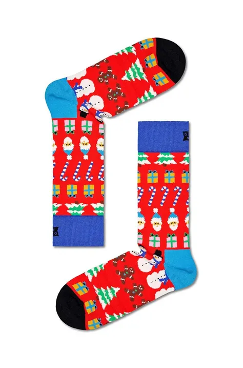 Nogavice Happy Socks All I Want For Christmas Sock rdeča barva
