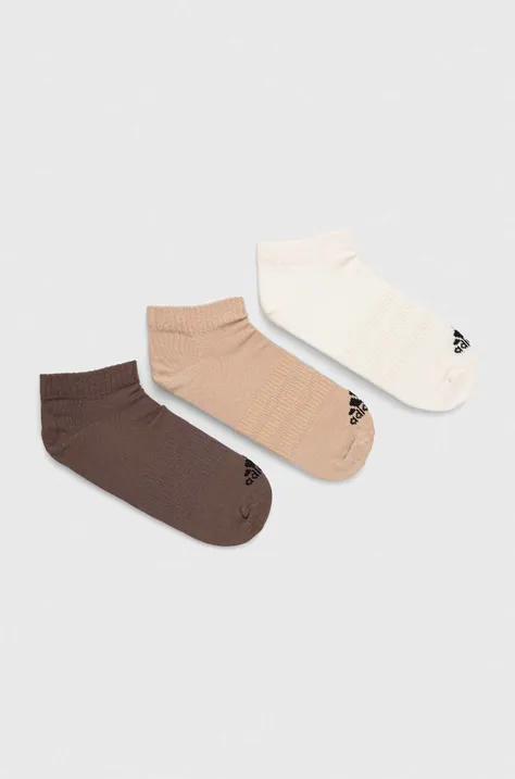 Ponožky adidas Performance 3-pak béžová farba