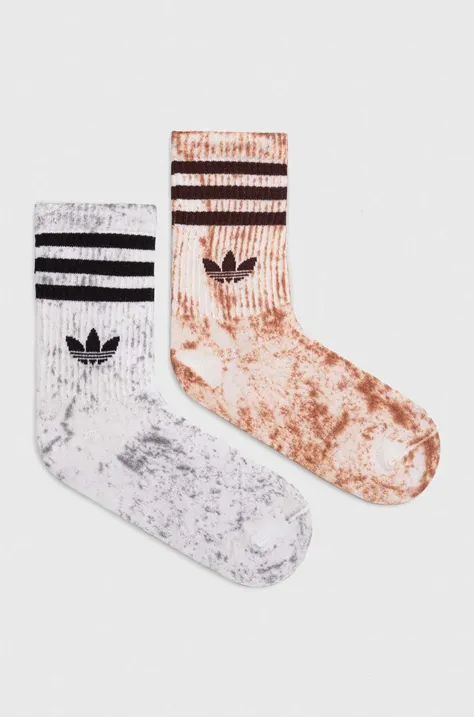 Ponožky adidas Originals 2-pak šedá farba