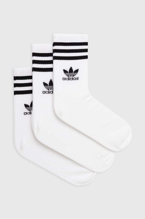 adidas Originals șosete 3-pack culoarea alb IJ0733