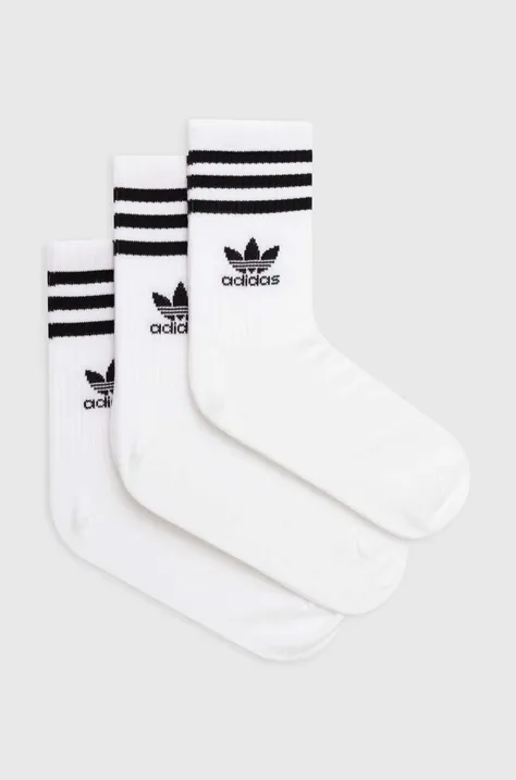 Ponožky adidas Originals 3-pak biela farba