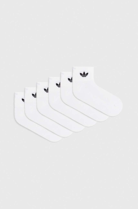 Nogavice adidas Originals 6-pack bela barva