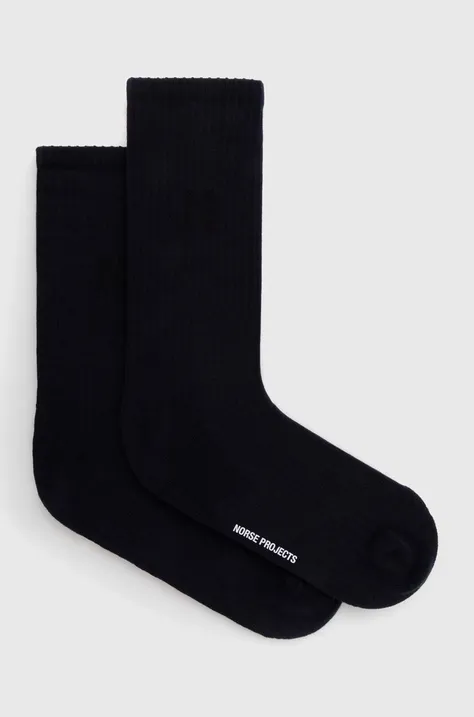 Памучни чорапи Norse Projects Bjarki N Logo Sport Sock (2 чифта) в тъмносиньо N82.0065.7004