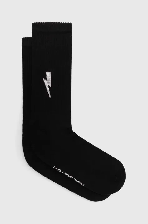 Neil Barett socks BOLT COTTON SKATE SOCKS black color PBAC116.C9400.514