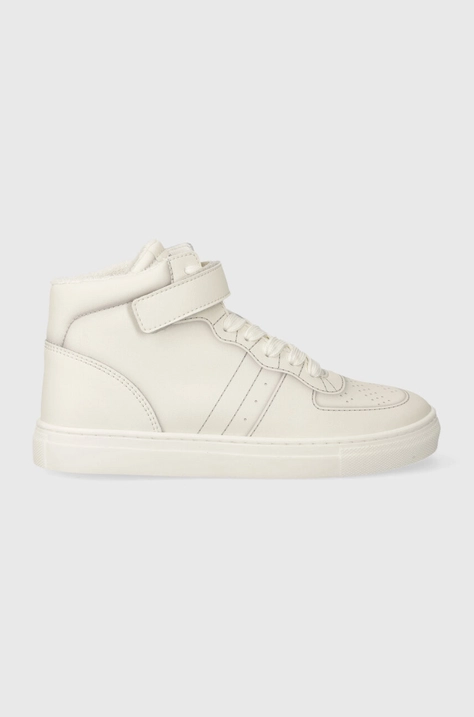 Dětské kožené sneakers boty Emporio Armani béžová barva