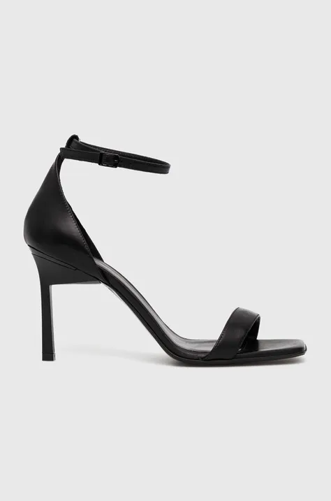 Шкіряні сандалі Calvin Klein GEO STILETTO SANDAL колір чорний HW0HW01610