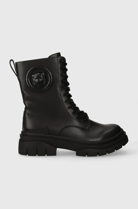 Čizme Just Cavalli za žene, boja: crna, ravni potplat, 75RA3S81 ZS984 899
