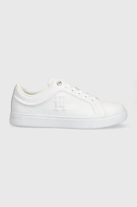 Tommy Hilfiger sneakersy skórzane CASUAL LEATHER CUPSOLE kolor biały FW0FW07288