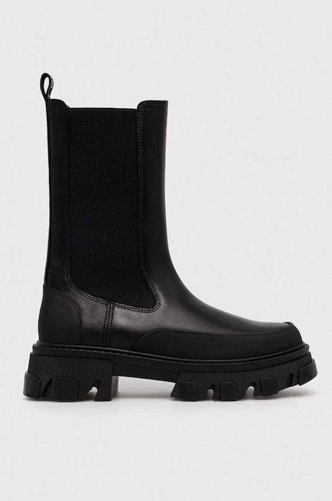 Δερμάτινες μπότες τσέλσι DKNY Jonie γυναικείες, χρώμα: μαύρο, K3366233 F3K3366233