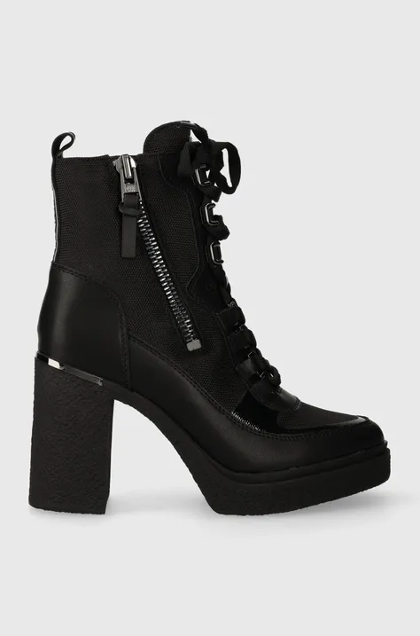 Členkové topánky Dkny Toia dámske, čierna farba, na podpätku, K3373107