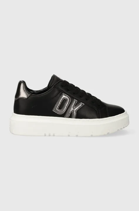 Δερμάτινα αθλητικά παπούτσια Dkny Marian χρώμα: μαύρο, K2305134