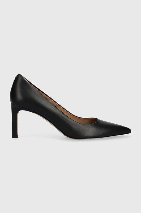BOSS stilettos de piele Janet Pump 70-N_N culoarea negru, 50498836