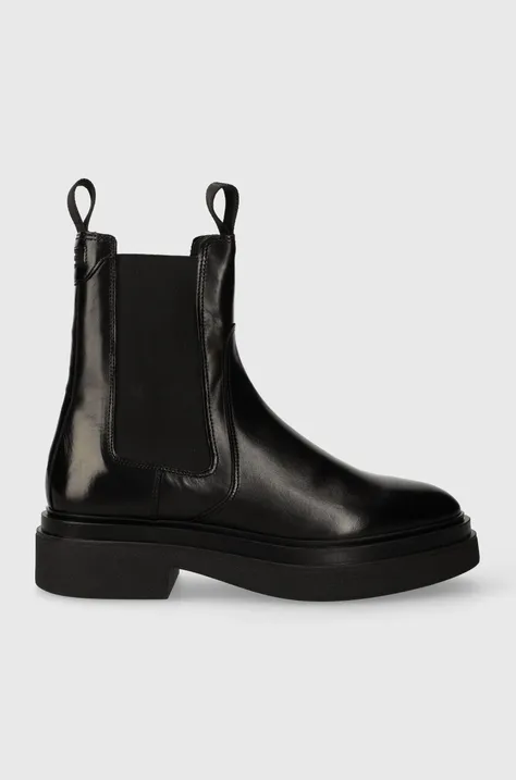 Kožené topánky chelsea Gant Zandrin dámske, čierna farba, na platforme, 27551400.G00