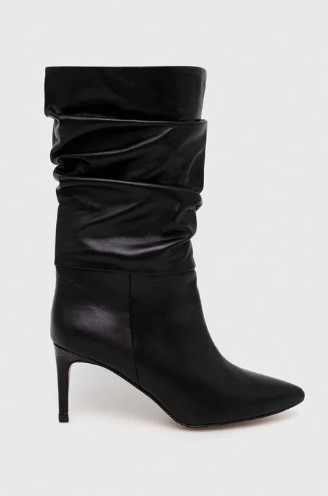 Kožne čizme Gant Bettany za žene, boja: crna, s tankom potpeticom, 27581268.G00