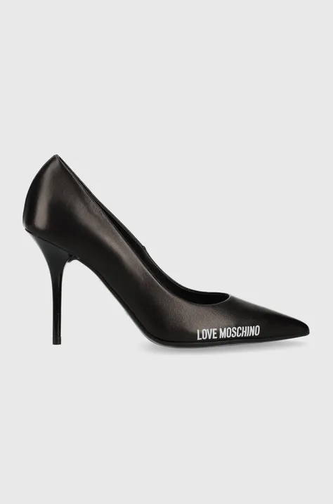 Шкіряні туфлі Love Moschino колір чорний JA10089G1HIE0000