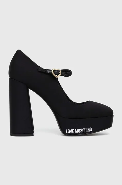 Обувки с дебел ток Love Moschino в черно с дебел ток JA1029CG1HIM0000