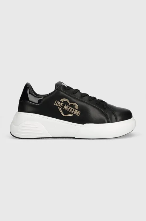 Love Moschino sneakersy skórzane kolor czarny JA15105G1HIA500A