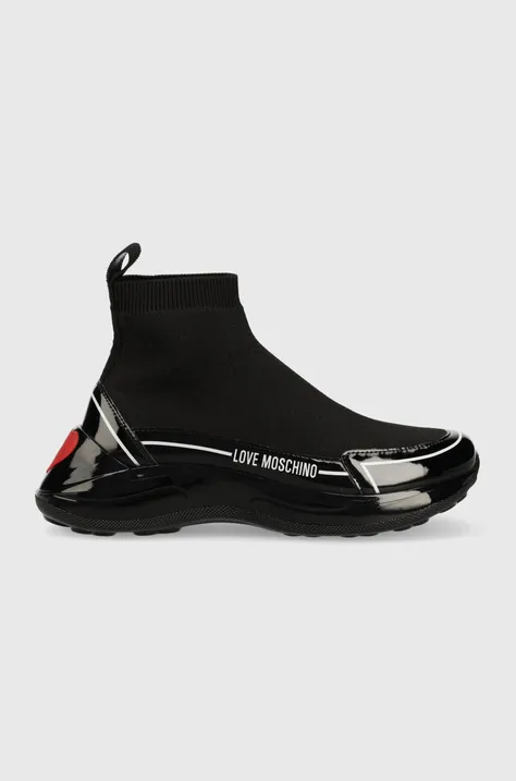 Sneakers boty Love Moschino černá barva, JA15176G1HIY300B
