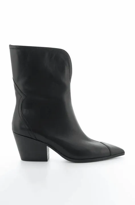 Kožené kotníkové boty Kennel & Schmenger Dallas dámské, černá barva, na podpatku, 21-73600.420