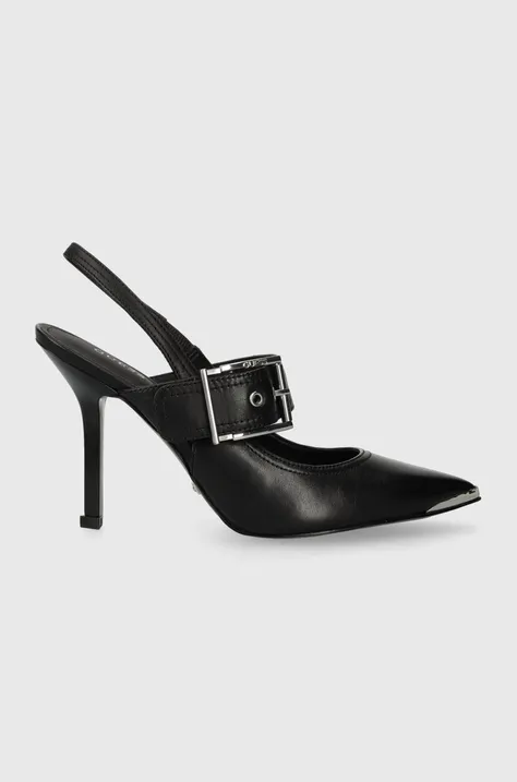 Guess stilettos de piele AYAR culoarea negru, FL7AYR LEA05