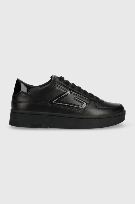 Δερμάτινα αθλητικά παπούτσια Guess FL7SIL LEA12 χρώμα: μαύρο, SILINA