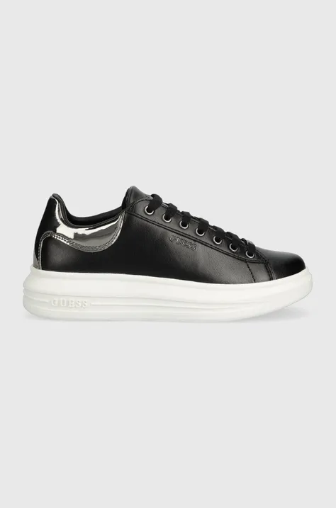 Δερμάτινα αθλητικά παπούτσια Guess FL7VIB LEA12 χρώμα: μαύρο, VIBO