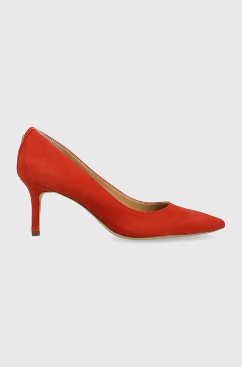 Велурени обувки с висок ток Lauren Ralph Lauren Lanette в червено 802709652009