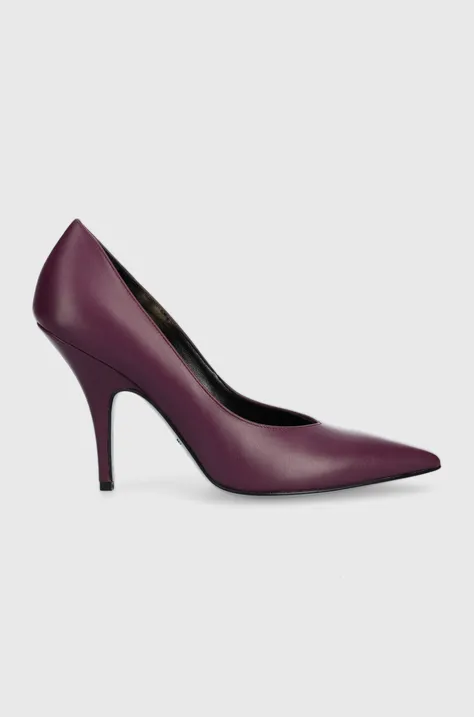 Кожаные туфли Patrizia Pepe цвет фиолетовый 8Z0050 L048 M460