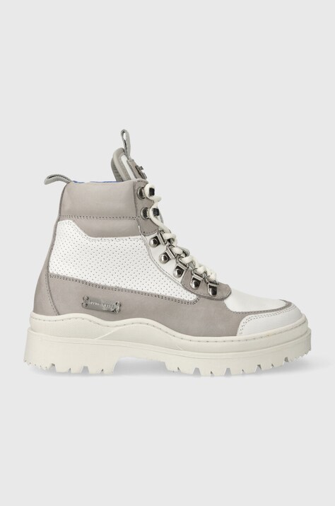 Filling Pieces botine Mountain Onyx femei, culoarea gri, cu toc plat, 64333811901