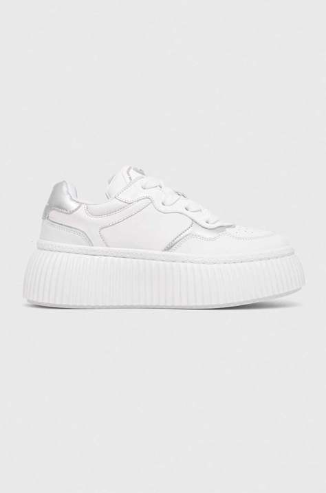 Kožené sneakers boty Karl Lagerfeld KREEPER LO bílá barva, KL42323