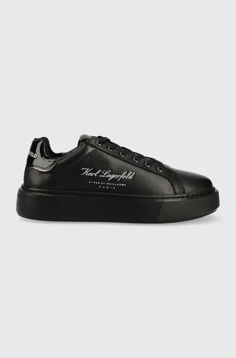 Δερμάτινα αθλητικά παπούτσια Karl Lagerfeld MAXI KUP χρώμα: μαύρο, KL62223F F3KL62223F